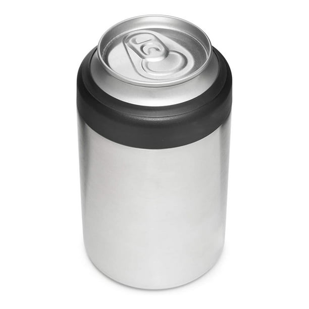 Enfriador de latas de acero inoxidable 2 en 1 aislado para todas las latas  de 24 y 25 onzas, enfriador de latas de cerveza, sellador de latas y