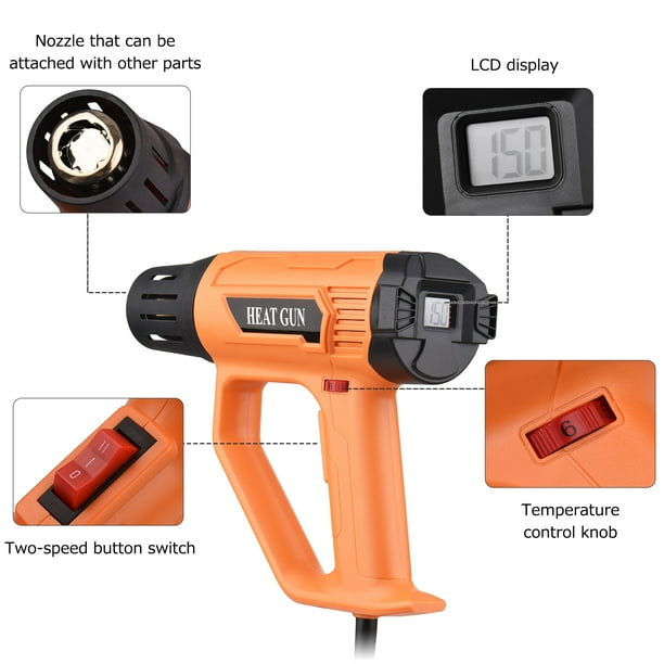 Pistola de Aire Caliente 2000W 110V 60-600°C - UNIT Electronics