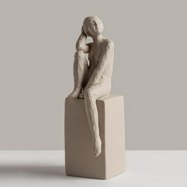 Figuras Decoracion Salon Blancas, Decoración De Estatua Para Estante,  Figura Abstracta Creativa De Resina Leyendo Un Libro, Esculturas,  Decoraciones