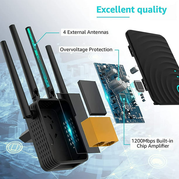 Extensor de alcance WiFi, amplificador de señal WiFi, extensor WiFi  amplificador de señal para el hogar, repetidor WiFi repetidor de Internet  con
