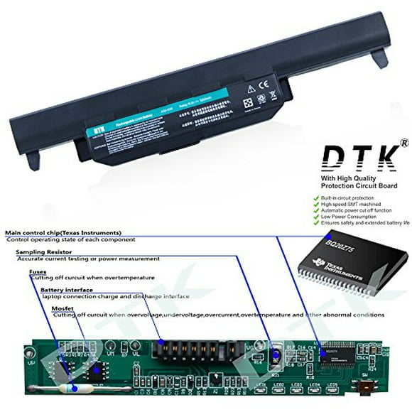 dtk 108v 5200mah batería para laptop asus r500v a45 a55 a75 k45 k55 k dtk