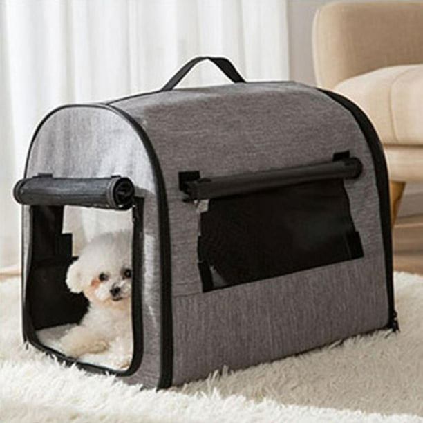 Jaula plegable portátil para perros, jaula de viaje para perros de 24 x 17  x 17 pulgadas con manta suave y cálida y cuenco plegable para gatos grandes