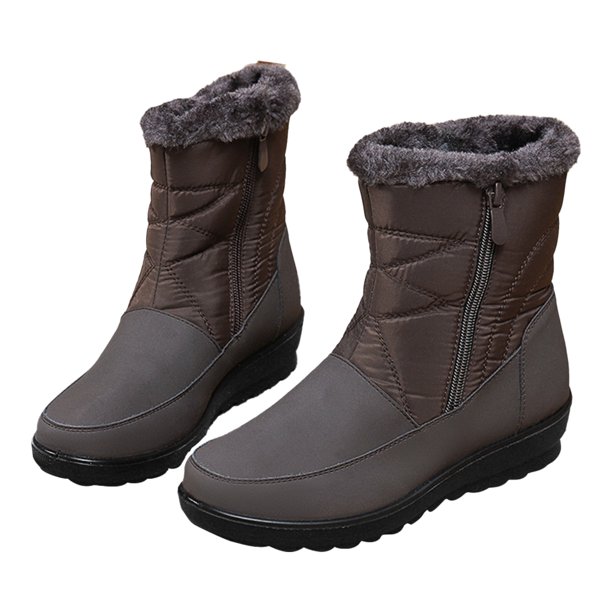 Botas de nieve de felpa para mujer botines de felpa de piel sint tica talla 35 40 botas de invierno para mujer Hugtrwg