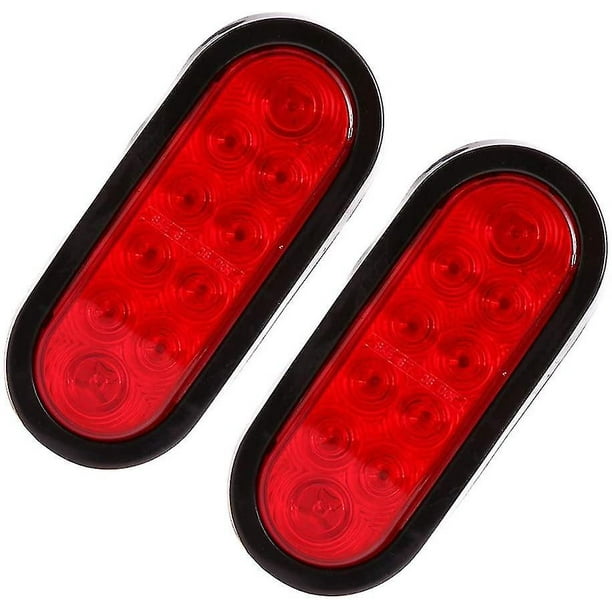 Rojo 2 Pack Auto 6 ''Led impermeable ovalado rojo remolque luces trasera  parada señal de giro estacionamiento cola freno luces para barco remolque  camión Banban LingWen 8390606294234