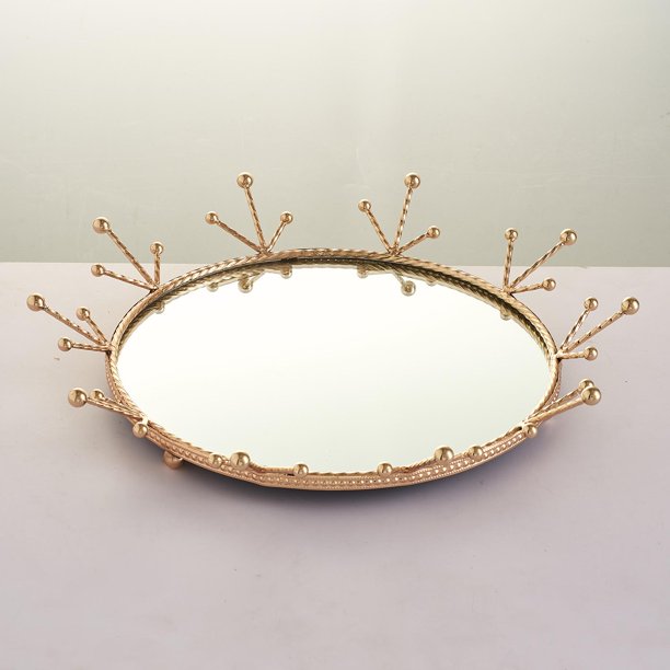 2 bandejas decorativas con de espejo dorado para collar onizador de Gloria  Bandeja decorativa de boda