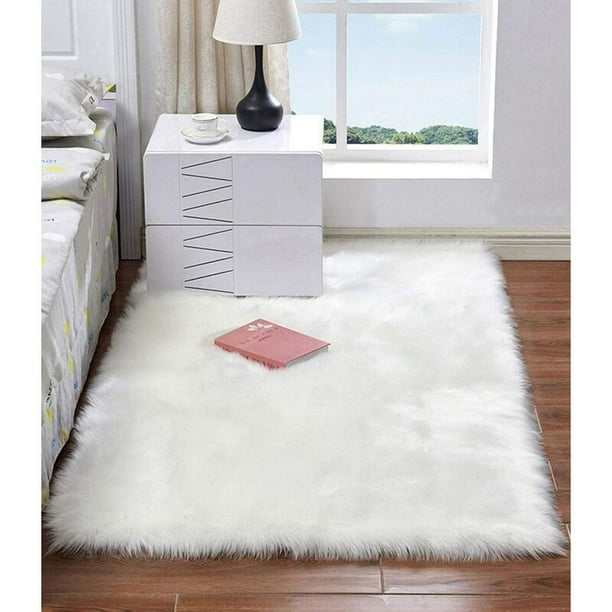 Alfombra blanca ultrasuave para decoración del hogar, alfombras para  habitación de niños, dormitorio, sala de estar, alfombra (blanco, 90x60cm)  dontodent Kuyhfg Sin marca