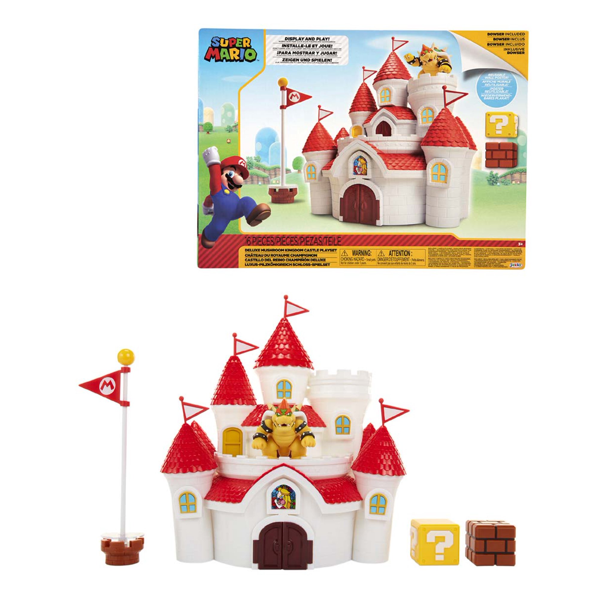 Super Mario Deluxe Mushroom Kingdom Castle Con Figura Bowser Nintendo Mushroom Kingdom Diorama 9406