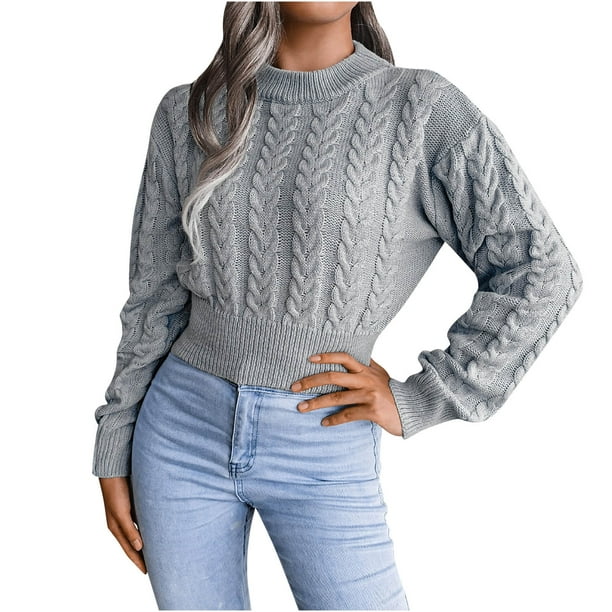 Suéter de punto base calada de manga larga informal a la moda para mujer hjk1036 | Bodega Aurrera en línea