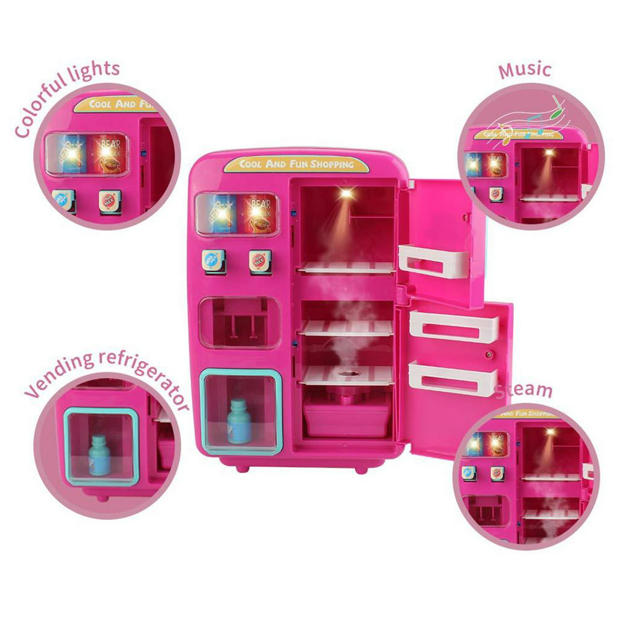 Refrigerador de juguete, Refrigerador de juguete para , Congelador de  cocina para , Refrigerador de juguete de simulación para y niñas Hugo Mini
