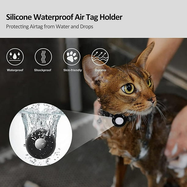 Collar reflectante para gato Airtag con soporte para GPS, hebilla de  seguridad y campana para gato, JM