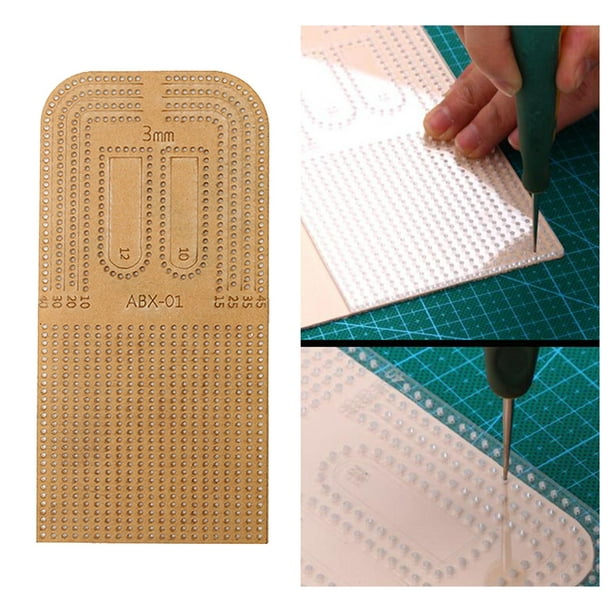 Regla de corte Proyectos de material cuero Suministros para manualidades  DIY Herramientas de trabajo multiusos de material cuero para coser  Artesanía de esquina forma forma forma BLESIY Regla de corte
