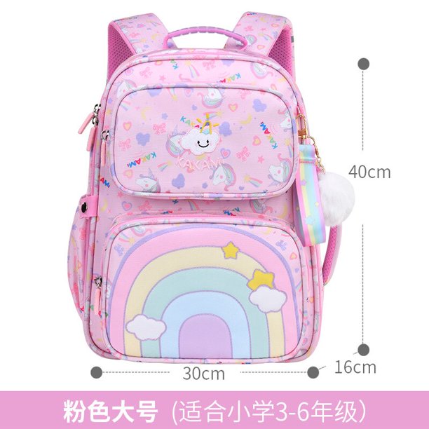 Mochila Niñas Escolar Kawaii De Impermeable Gran Capacidad Color Rosa