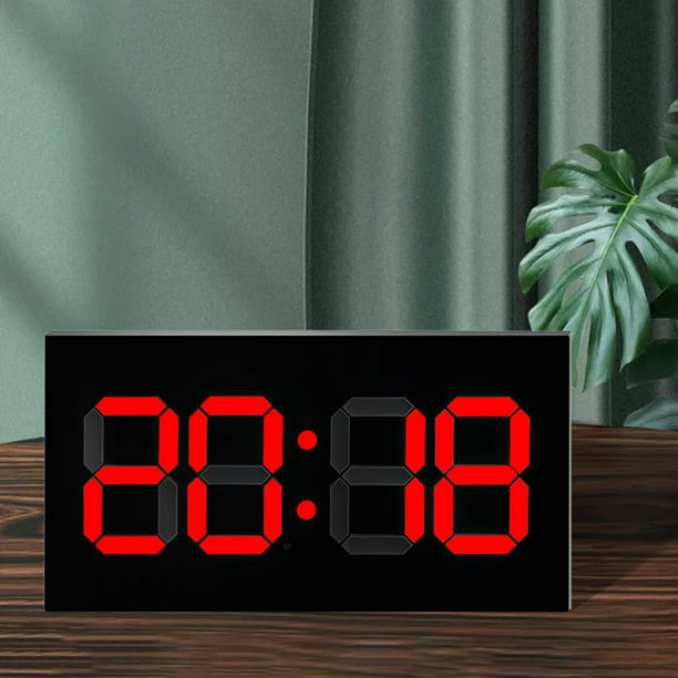 Reloj de pared Digital LED con alarma y calendario, reloj de mesa con  Control remoto, sensor de luz, adhesivo para dormitorio, 13 pulgadas -  AliExpress