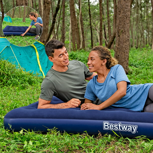 Cama inflable twin colchon para camping visitas incluye bomba de aire  eléctrica