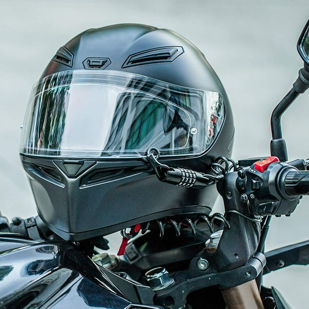 Candado universal para casco de motocicleta, 0.866 in, color negro