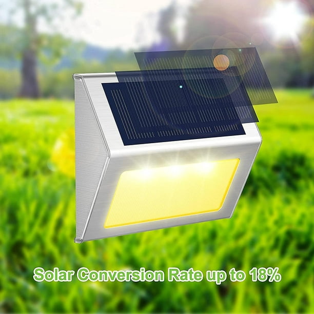Luces solares para exteriores, 3 LED, 30 lm, luces de cubierta con