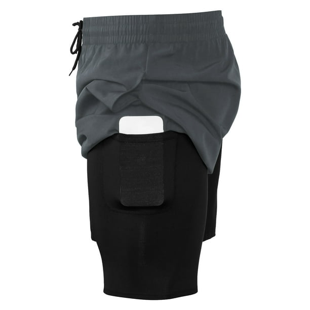 Shorts deportivos Irfora Pantalones cortos para correr 2 en 1 para mujer  Pantalones cortos deportivos de secado rápido para entrenamiento activo