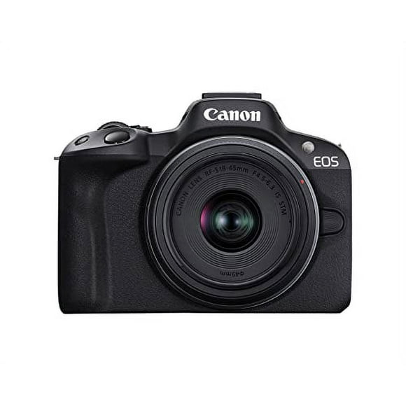 cámara de vlogging sin espejo canon eos r50 negra con lentes rfs1845 mm f4563 is stm y rfs55210 mm f571 is stm modelo internacional canon 5811c022