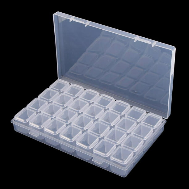 Caja con tapa transparente y compartimentos