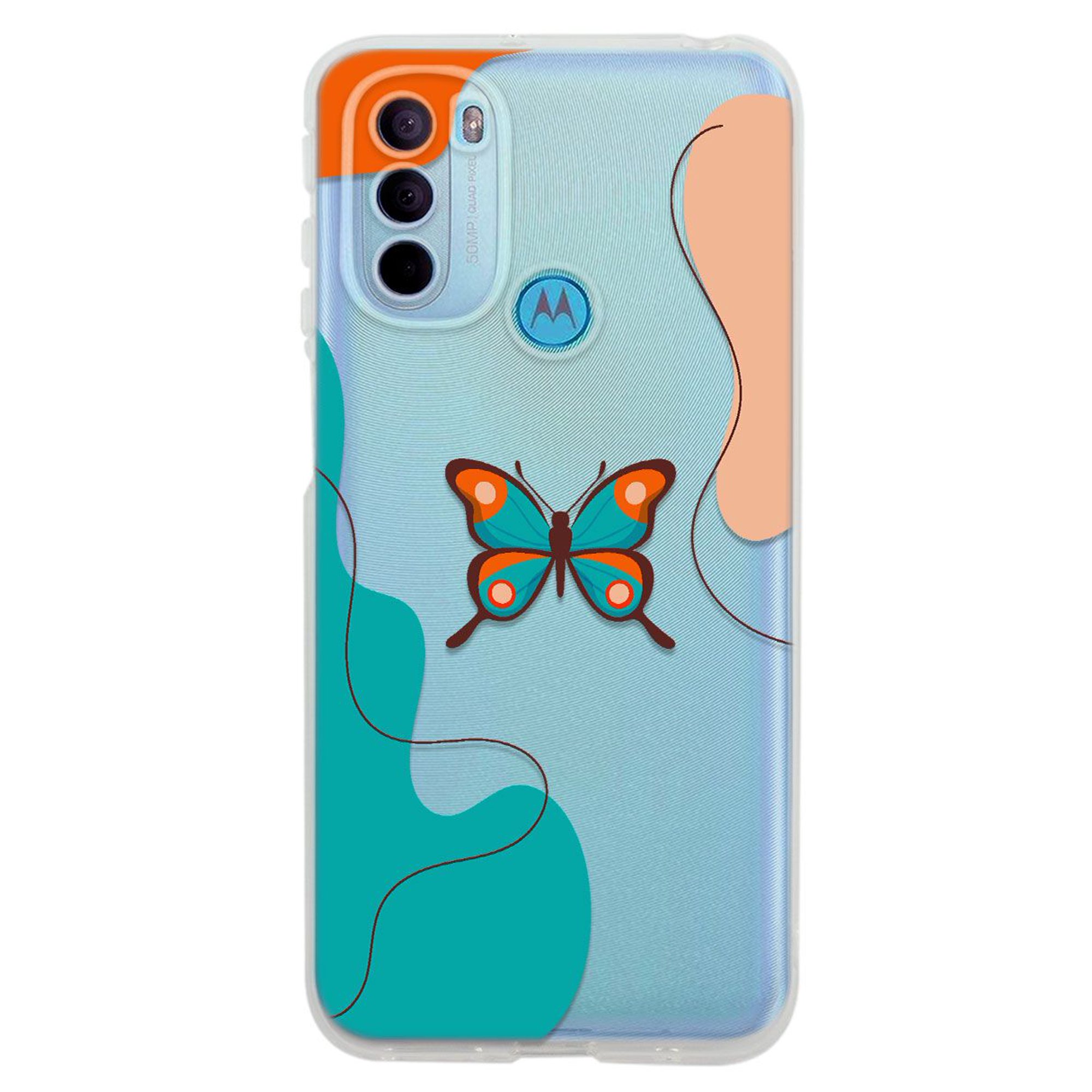 Funda para moto g31 mariposa uso rudo, instacase protector para moto g31 antigolpes, case mariposa