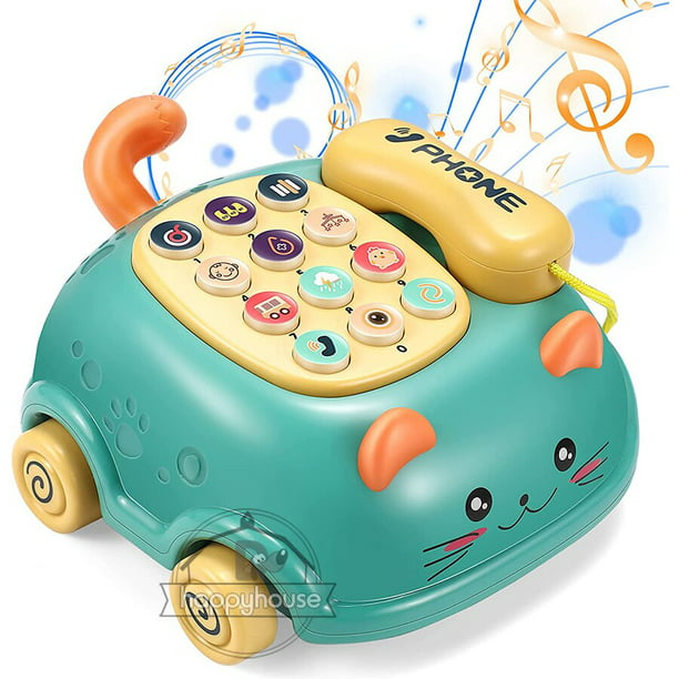 Juguete para teléfono para bebé, teléfono de juguete de dibujos animados  para bebé, piano, luz de música, juguete para niños, teléfono celular,  niña