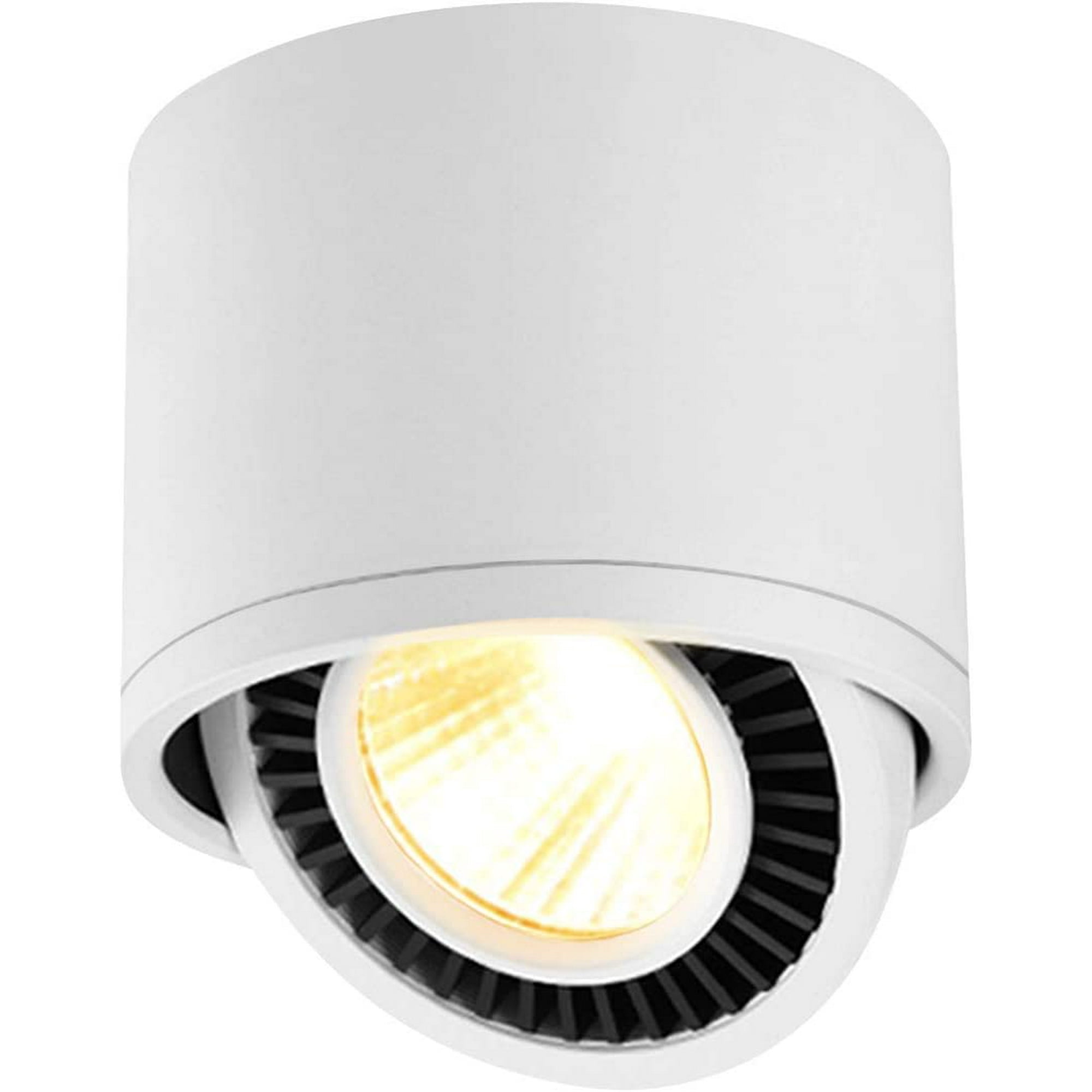 Foco Led interior de 5w, luz de techo ajustable 360 giratoria e iluminación  de superficie Cob Led 10x10cm / lámpara de pared de aluminio (blanco-3000k)  [clase de energía A +