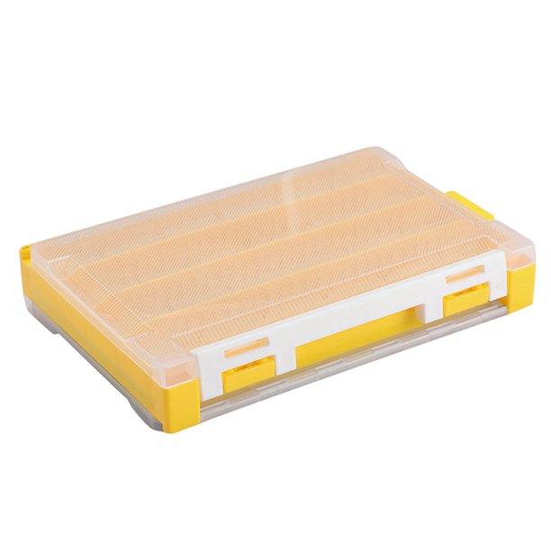 Caja de cuatro capas para artículos de pesca, color amarillo: Sunnimix Caja  de Aparejos de Pesca