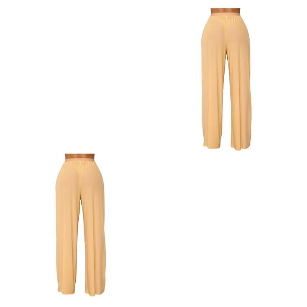 Naiovety Pantalones de playa para dama Moda Color sólido Traje de