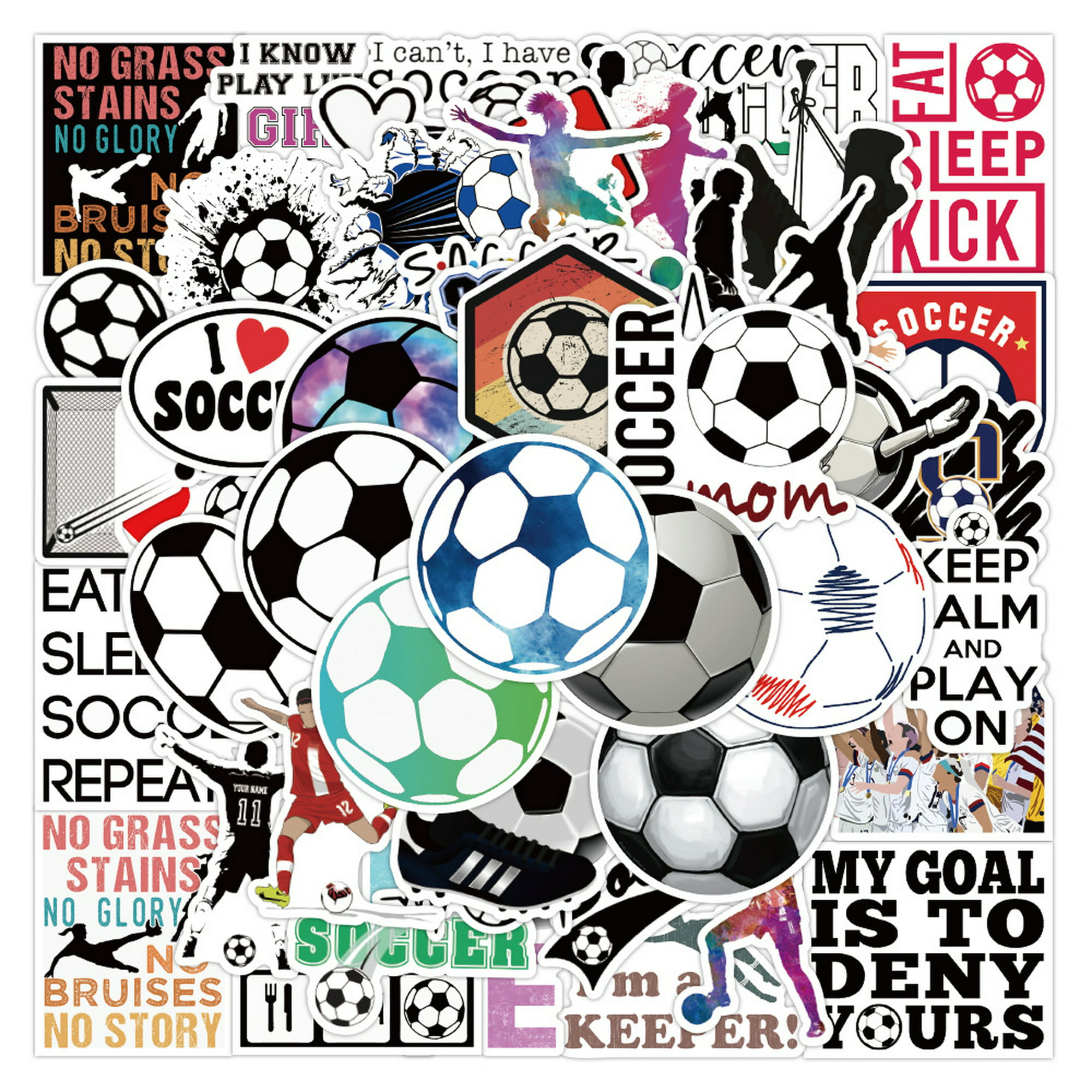 Pegatinas de fútbol (100 por rollo) Diseños surtidos