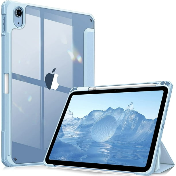 Funda para iPad de 10.ª generación de 10,9 pulgadas 2022 - Almacenamiento  de lápiz capacitivo: Funda rígida transparente, cubierta a prueba de golpes  con bordes de TPU Auto Sleep/Wake, azul cielo Sincero