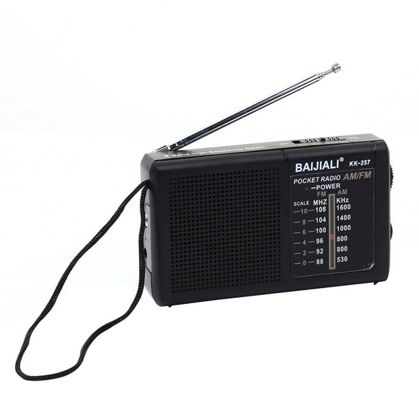 Mini radio AM/FM Radio de emergencia de banda de onda completa con pilas AA  (KK218 negro) Tmvgtek Para estrenar