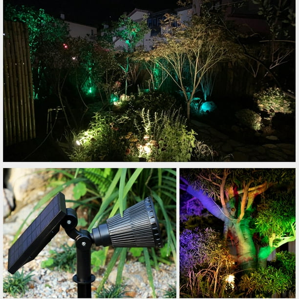 Lámpara solar de 12 LED Foco de jardín al aire libre Luz de enchufe de  tierra colorida (RGB) Lamparas Tmvgtek Para estrenar
