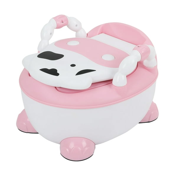 bañito entrenador para bebés con asiento acojinado bacinica de vaquita para etapa de desarrollo infantil color rosa baby gaon gnbtt01