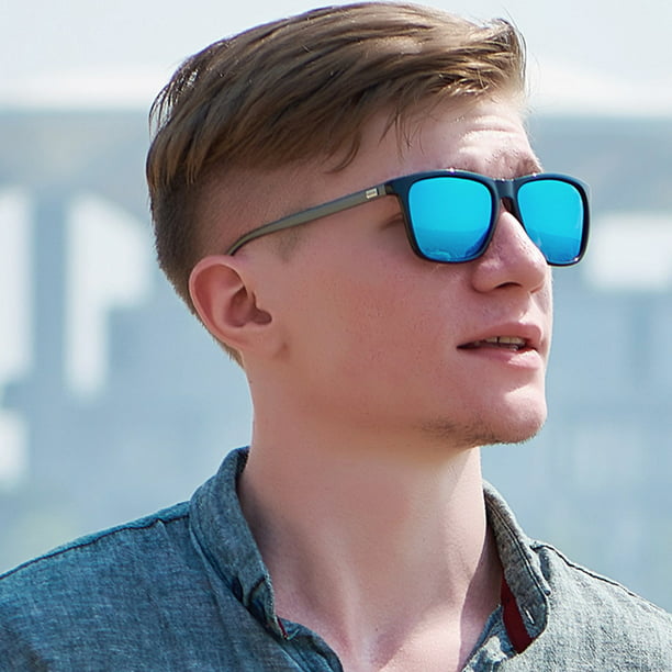Gafas de sol polarizadas de lentes enormes negras de moda clásica para  hombres TFixol tipo 8