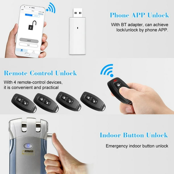 Cerradura inteligente con aplicación Wifi, cerradura electrónica  inalámbrica for puerta, Control de teléfono, cerradura Invisible, Control  remoto