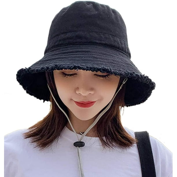 Sombrero de pescador para el sol para mujer, sombreros de algodón para  adolescentes y niñas, gorras de playa flexibles de ala ancha para verano  UPF 50+ Ormromra WRHS-198