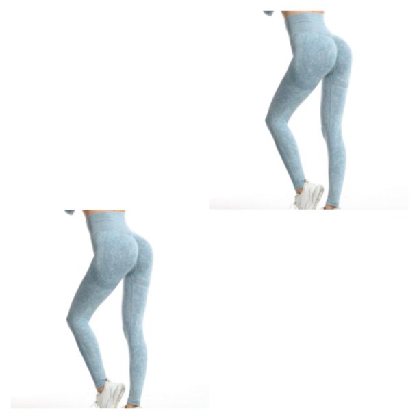 Jumpingount Pantalones elásticos de cintura alta para mujer, pantalones  deportivos para gimnasio en casa para chicas de primavera, mallas, ropa  Azul S 2piezas