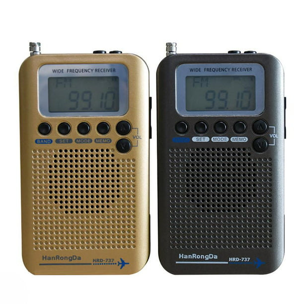 Receptor de Radio de Banda aérea, Radio portátil FM Am CB SW VHF con  frecuencia de Banda Completa Búsqueda automática Antena extendida Pantalla  LCD Función de Despertador(Negro) : : Electrónica