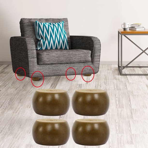 BOSHC Pies de madera para muebles/patas de base de sofá, patas de  gabinetes, patas de mesa, patas de muebles de repuesto para