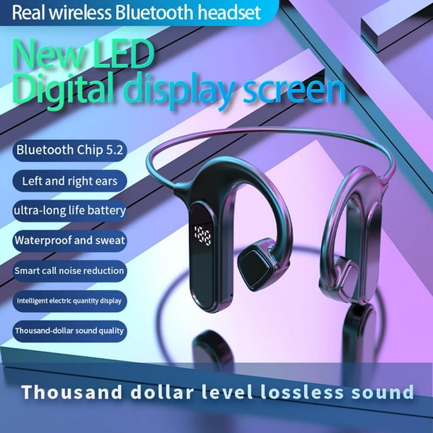 Auriculares Bluetooth de conducción ósea verdadera, auriculares