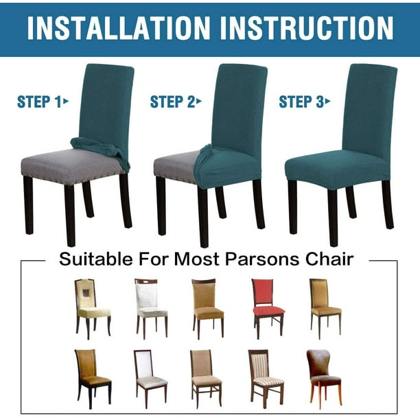 Fundas elásticas para sillas de comedor o de cocina, fundas para sillas  Parson