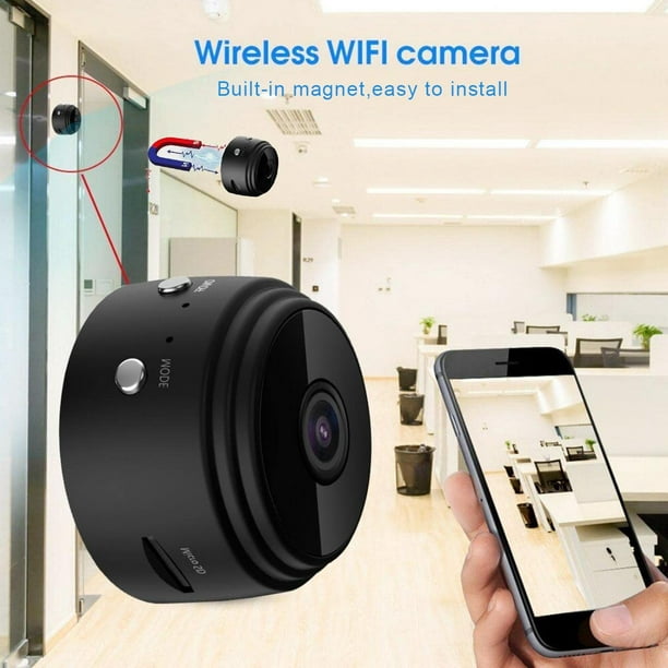 Mini Camara Espia Wifi Oculta con Imagen Full HD Cámara Vigilancia Pequeña  Para Ver en Movil, Visión Nocturna Interior/Exterior con Detección de