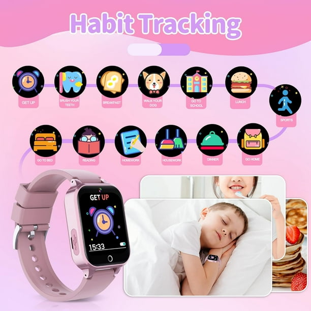 Reloj inteligente para niños, reloj inteligente con pantalla táctil HD con  reproductor de MP3 de música, grabadora de video, cámara, juegos, SOS