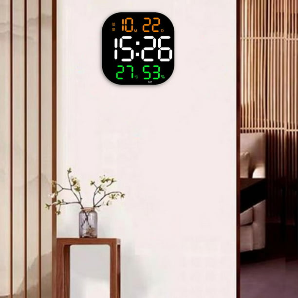 Reloj de ped LED digital eléctrico de 15 , de colores, escritorio remoto  USB y calenio de ped, pa decoración de dormitorio, Baoblaze Reloj de pared  digital