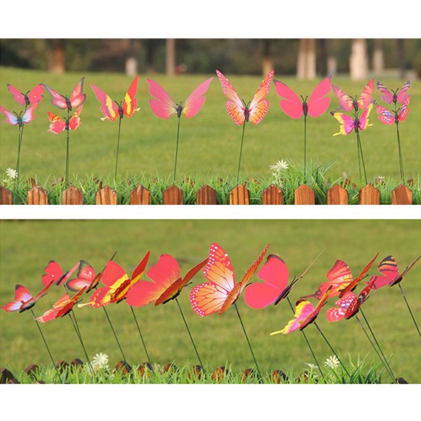  Mariposas para arreglos florales  Insertos para ramo de  flores, Coloful decoración de estacas al aire libre para jardín, patio,  plantador, cama de flores : Patio, Césped y Jardín