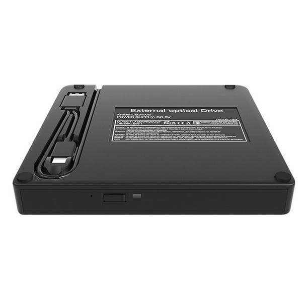 Unidad externa de CD/DVD para laptop, tipo C y USB 3.0 y portátil,  reproductor de DVD para portátil, grabadora de CD silenciosa, lectores  ópticos de