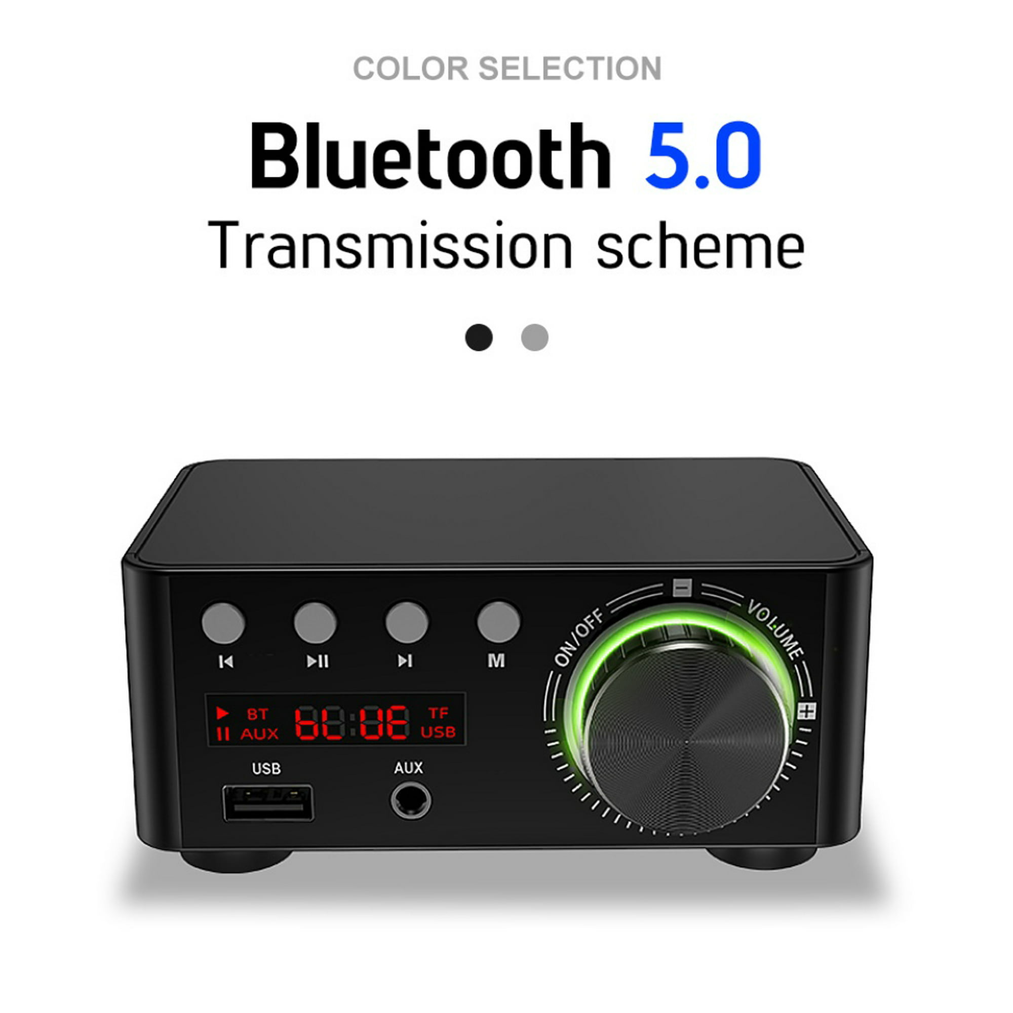 Yoidesu Amplificador Audio Coche Mini Amplificador Estéreo para Auto y  Casa， lp-838 Amplificador de Potencia de Audio Mini HiFi 2.1 Estéreo Bass  Car Amplificador Digital(Plata) EOTVIA No