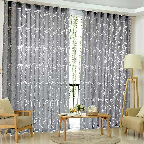 Wdftyju 2 uds cortina semiopaca decoración de ventana de partición de hoja  de vid Simple (gris) Wdftyju 5xb4nn0sz8xm2xp5