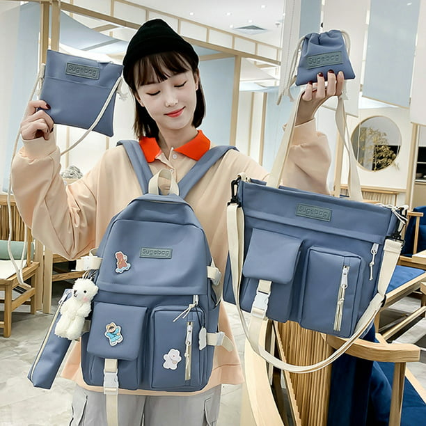 Bolso grande de hombro de gran capacidad para mujer, Set bolsos con diseño  moderno, Color sólido a la moda, Set monedero