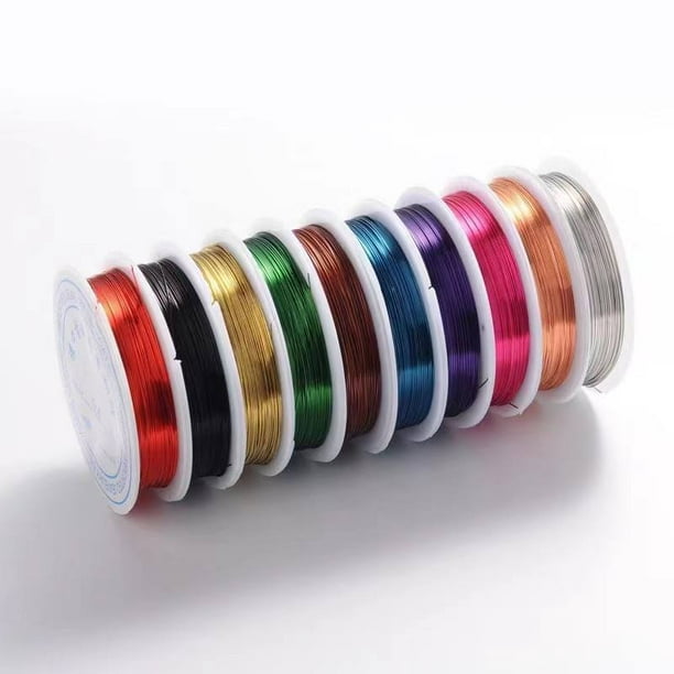 10 Rollos Alambre De Cobre Multicolor Para Manualidades Joyeria Bisuteria